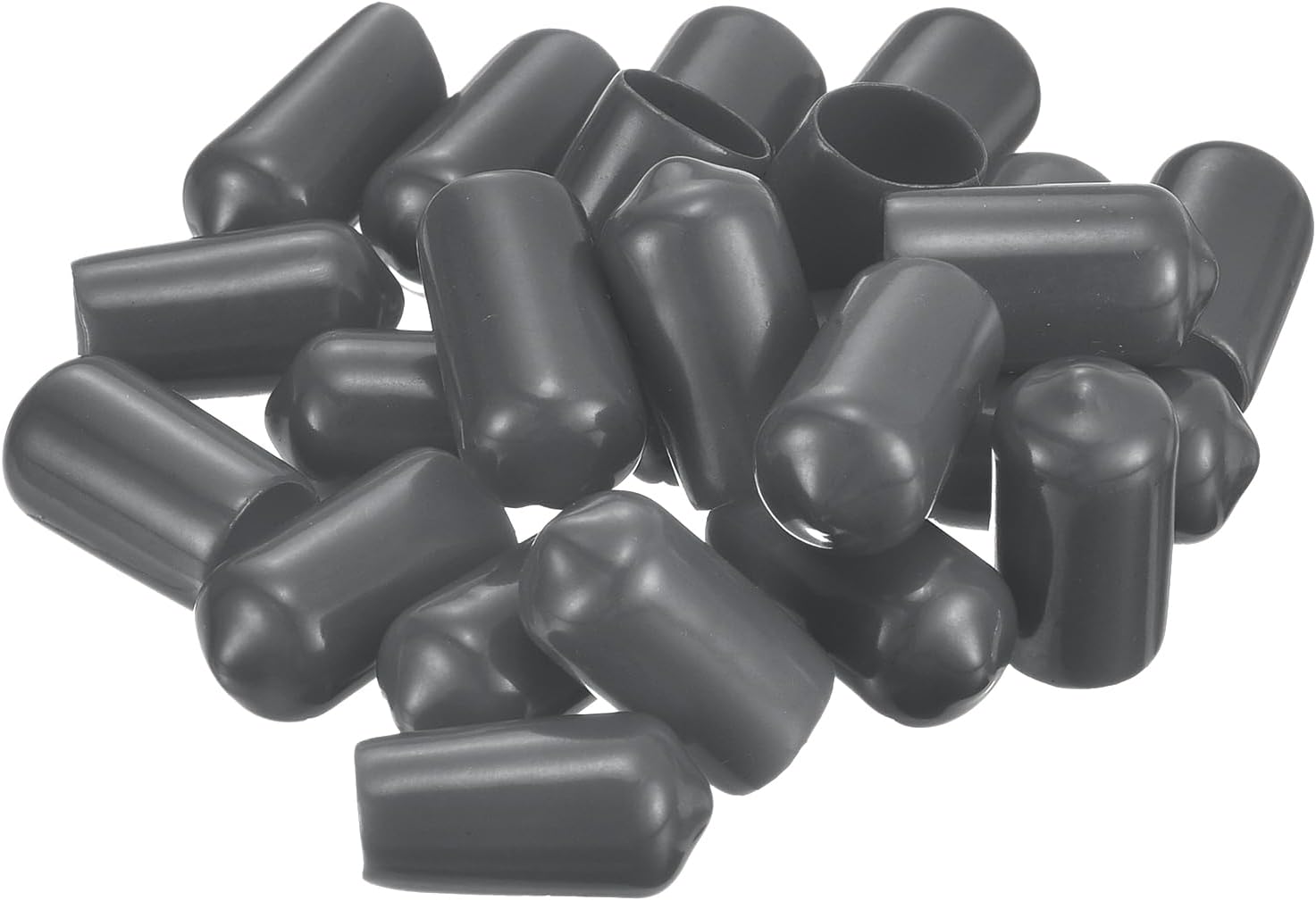 uxcell 20pcs Rubber End Caps 11.5mm ID Vinyl Round Tube Bolt Cap Cover Thread Protectors Dark Grey