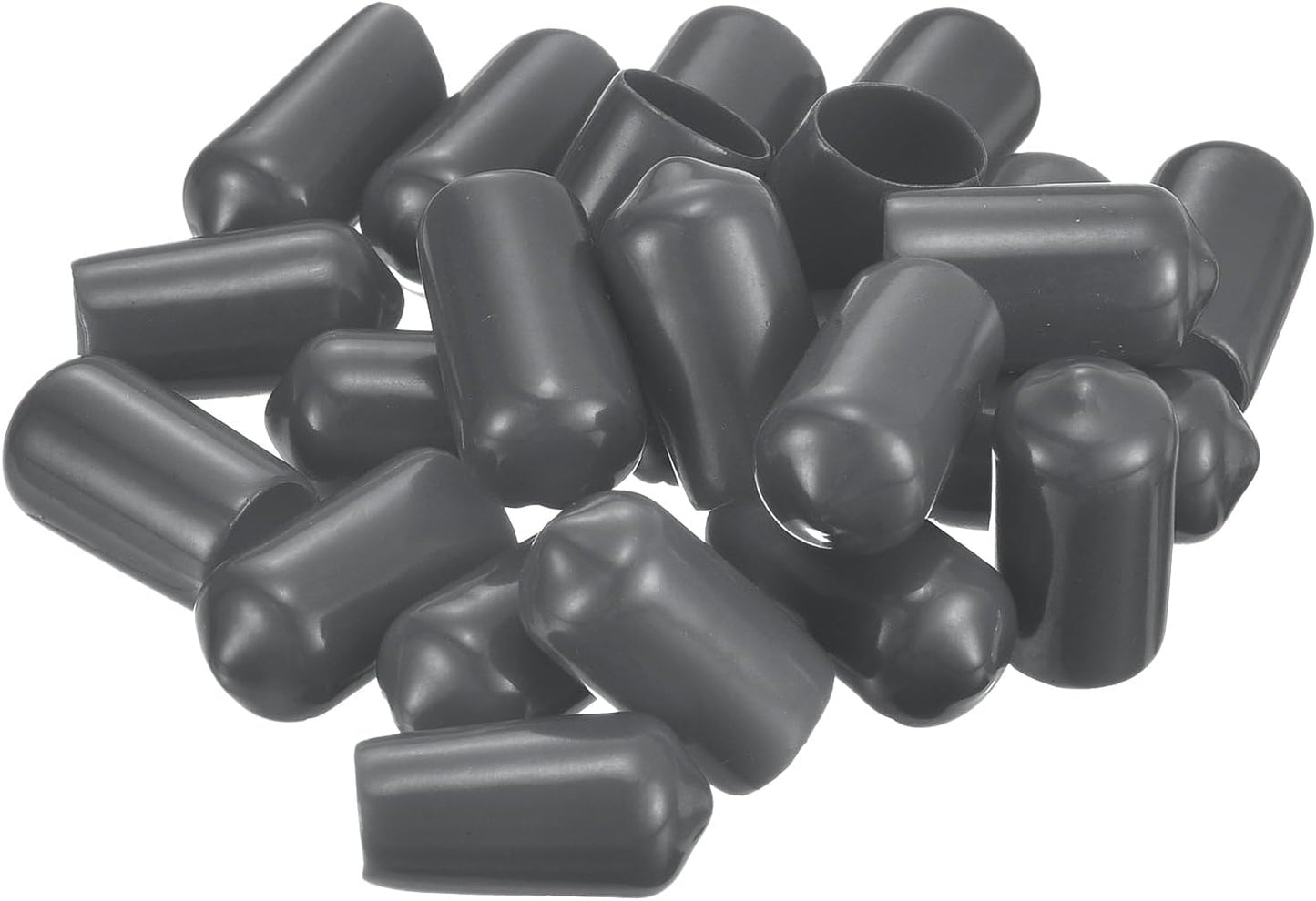 uxcell 20pcs Rubber End Caps 4.5mm ID Vinyl Round Tube Bolt Cap Cover Thread Protectors Dark Grey
