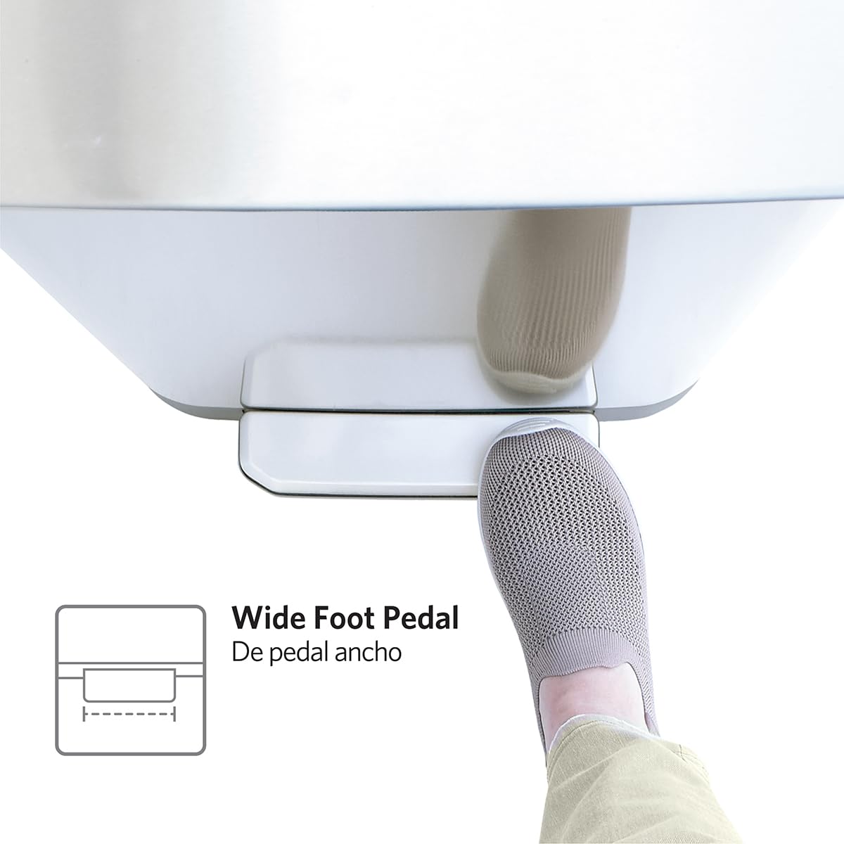 Glad Stainless Steel Step Trash Can, Series 2 with Clorox Protection - Large Metal Kitchen Garbage