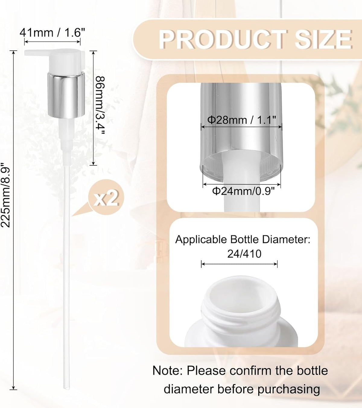uxcell 2 Pcs Soap Dispenser Pump Heads, Hand Soap Dispensers Top Pumps Replacement Clip-on Pumphead