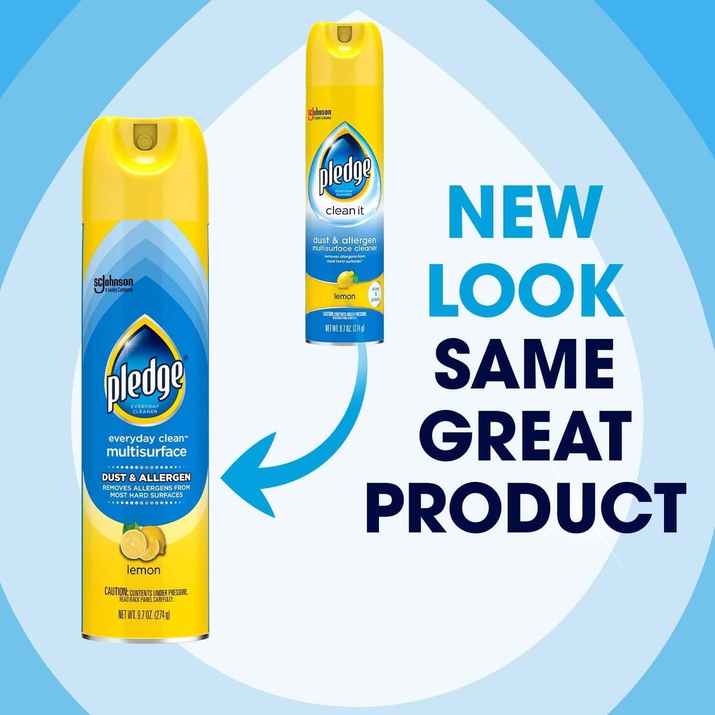 Pledge Dust & Allergen Multisurface Cleaner, Aerosol Spray, Lemon Scent, 9.7oz