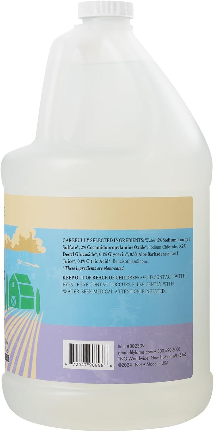 Ginger Lily Farms Botanicals Plant-Based Liquid Dish Soap, Concentrated Formula with Max Grease