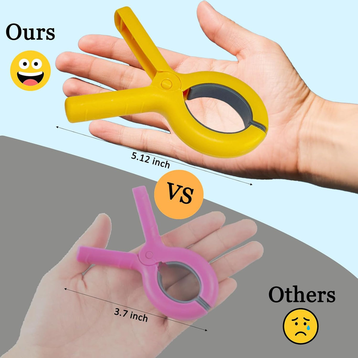 Jumbo Size Beach Towel Clips 8 Pcs, Storage Bag Included, Towel Clamps, Plastic Clothes Pegs