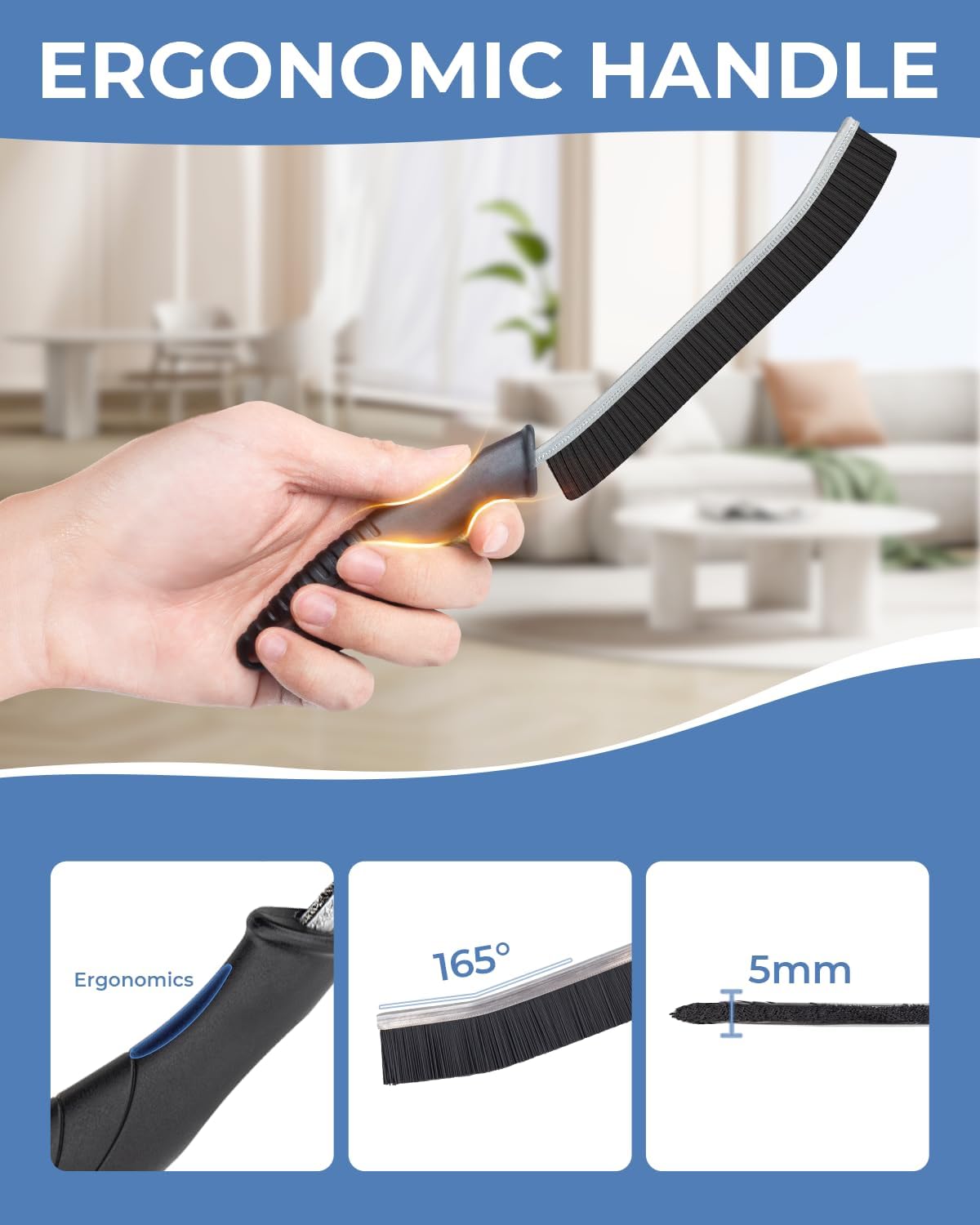 Crevice Cleaning Brushes, Cleaner Scrub Brush Tool for Hard to Reach Tight Space, Home Essentials