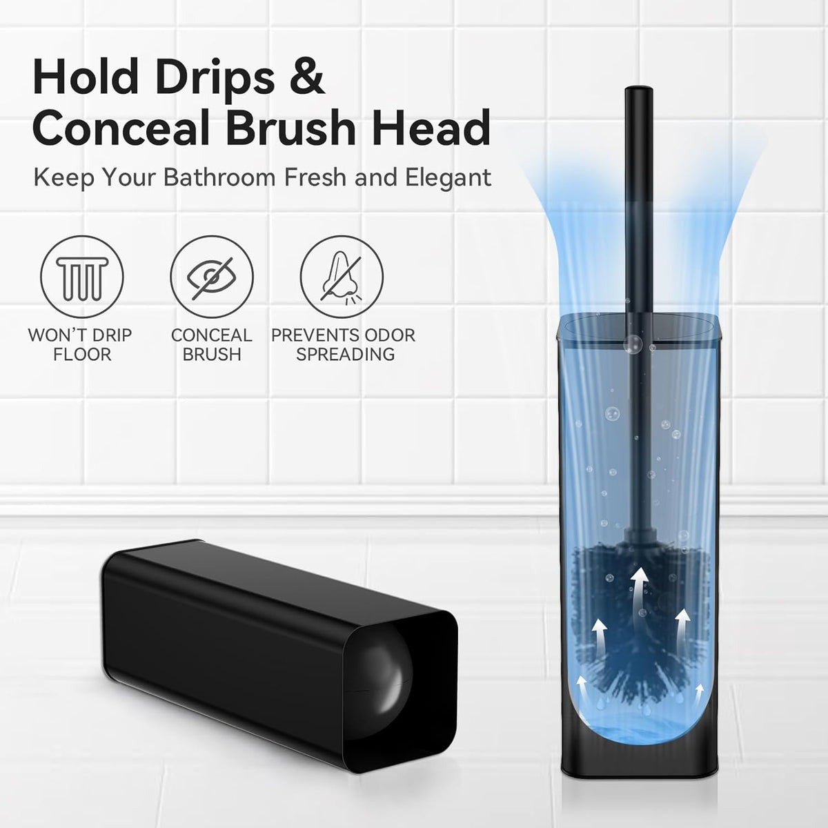 DOWRY Toilet Bowl Brush and Holder for Bathroom Storage Organization Deep Cleaning Covered Brush