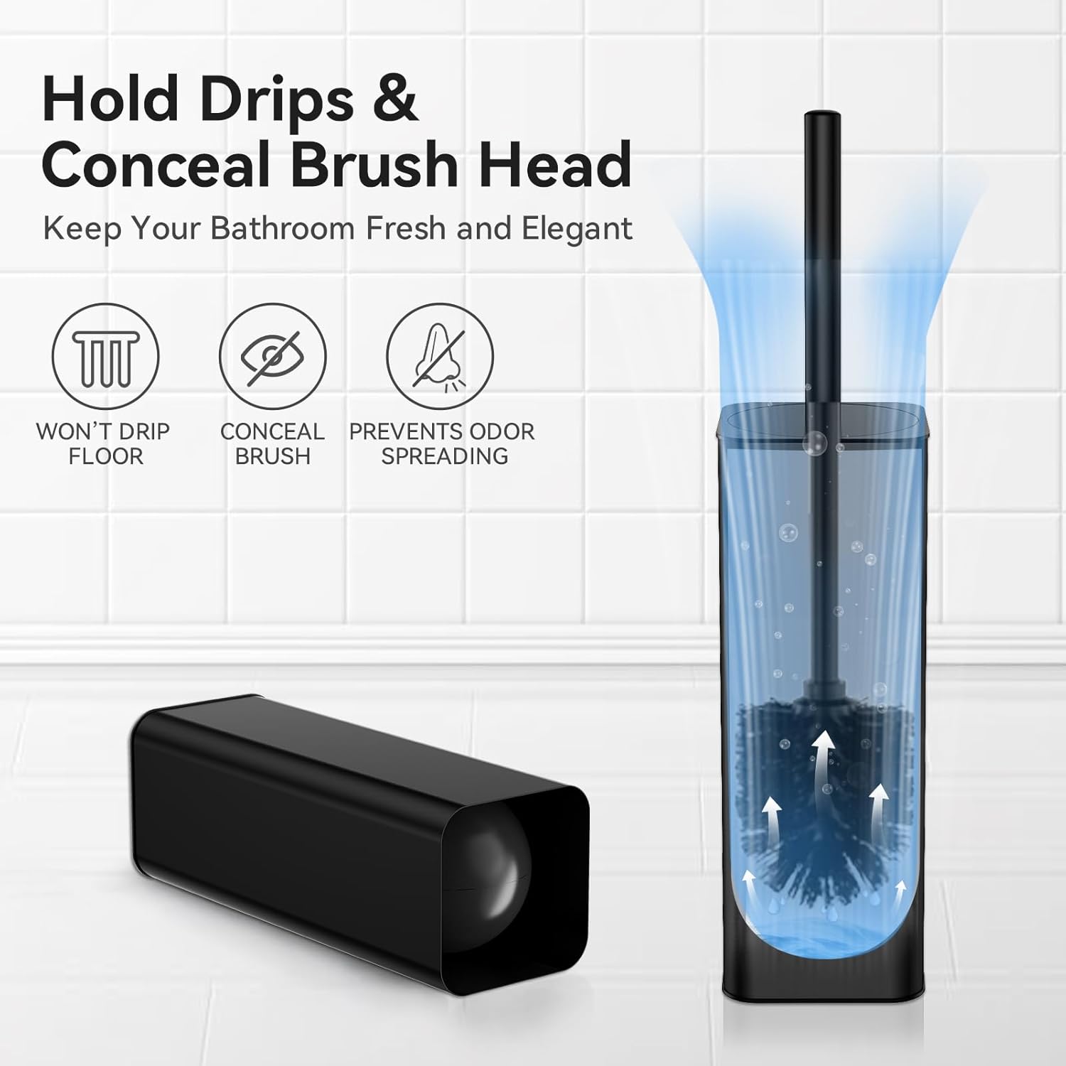 DOWRY Toilet Bowl Brush and Holder for Bathroom Storage Organization Deep Cleaning Covered Brush