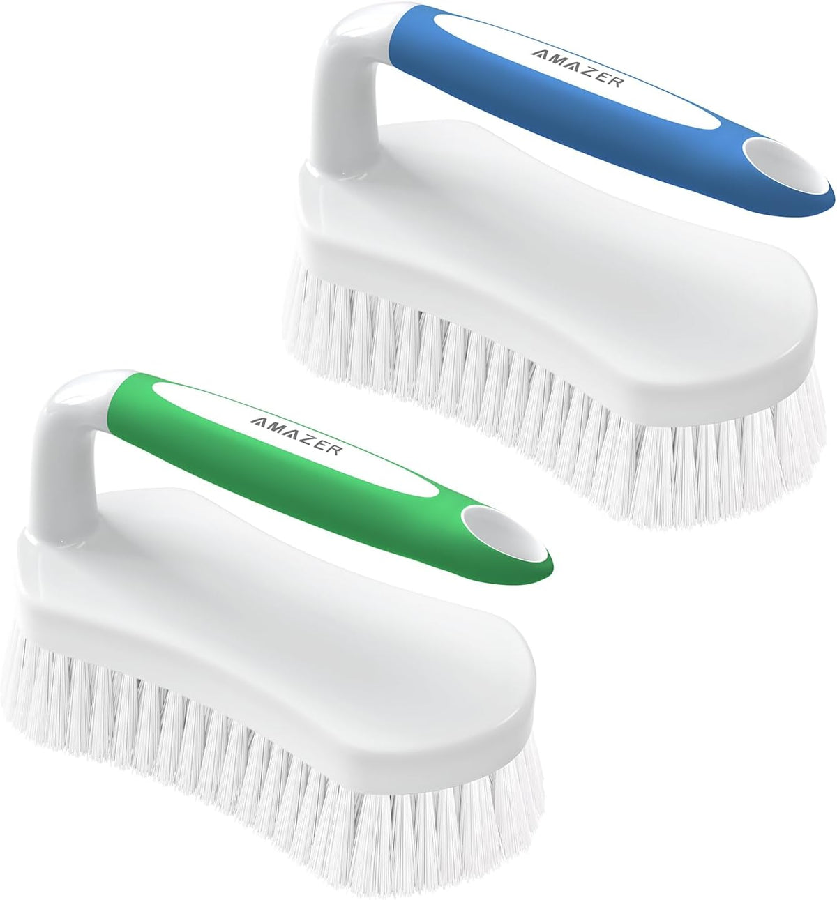 Amazer Scrub Brush for Cleaning Comfort Grip Shower Scrubber Flexible Stiff Bristles with Handle