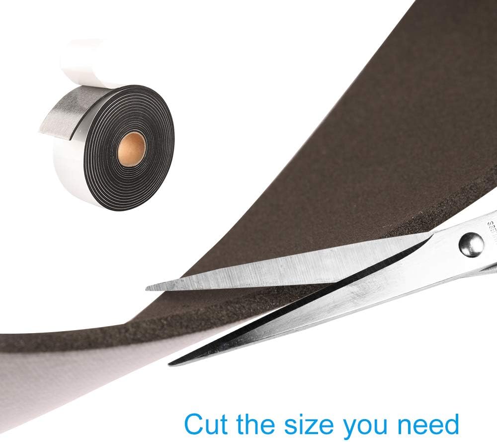 High Density Foam Tape,2 Inch Wide x 1/8 Inch Thick Door Insulation Tape,Adhesive Weather Stripping