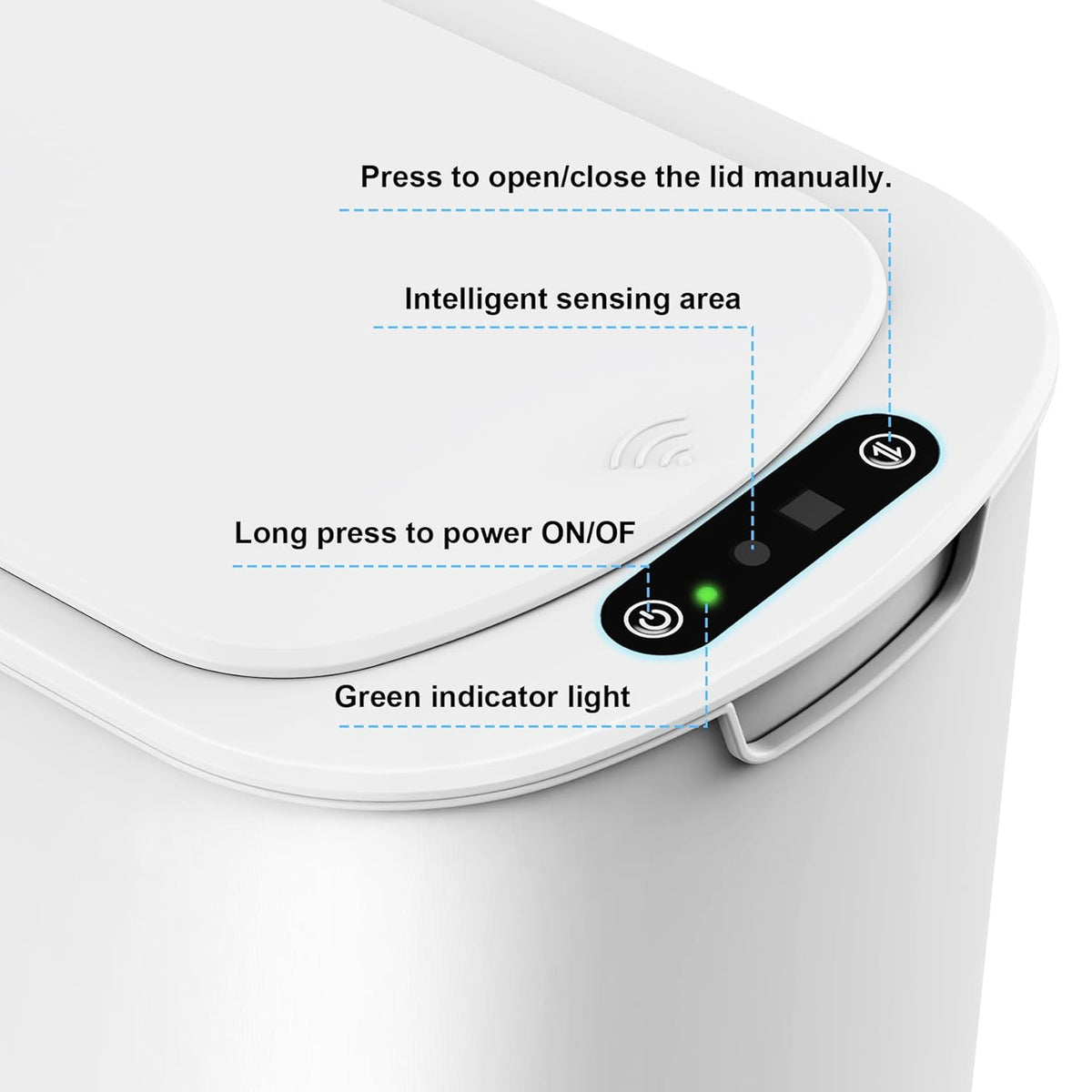 Cesun Motion Sensor Trash Can, 5 Gallon Automatic Bathroom Garbage Can with Lid, Touchless Smart