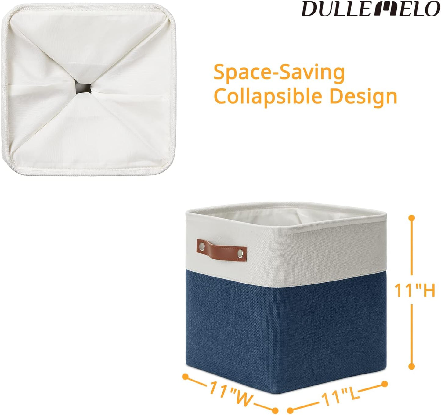 DULLEMELO [Set of 4 Storage Cubes Baskets for Organizing, 11 x 11 x 11 inch Cube Storage Organizer