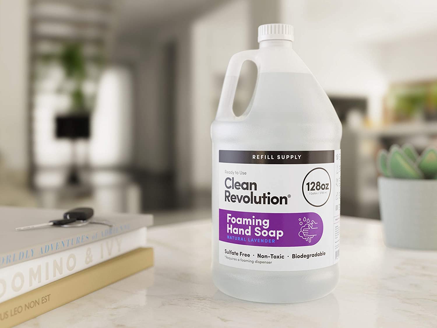 Clean Revolution Foaming Hand Soap Refill Supply Container. Ready to Use Formula. Natural Lavender
