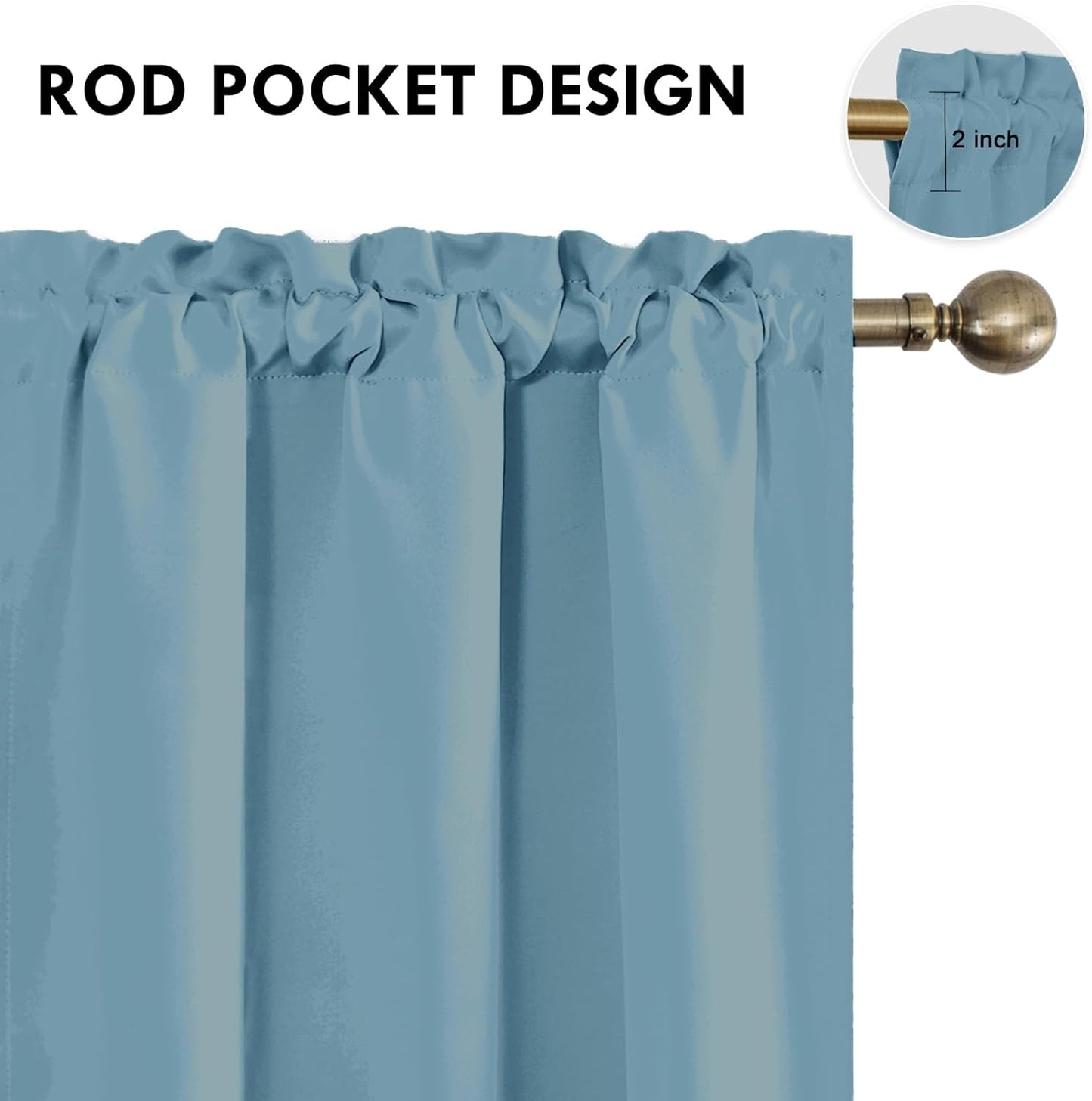 DWCN Blackout Curtains for Living Room Thermal Insulated, Energy Saving & Noise Reducing Bedroom