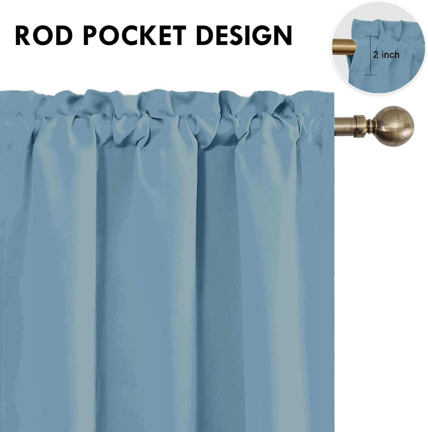 DWCN Blackout Curtains for Living Room Thermal Insulated, Energy Saving & Noise Reducing Bedroom