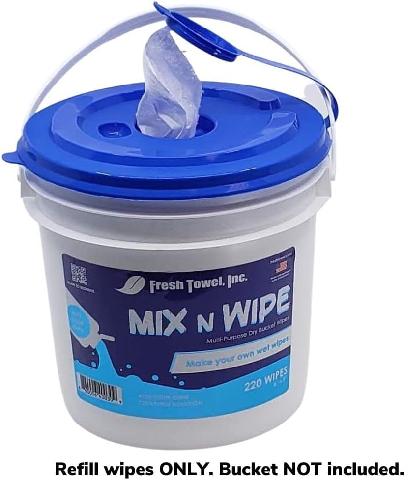 Fresh Towel Mix-N-Wipe Dry Wipes Refill, 2-Pack (220 Sheets) – Make Your Own Wet Wipes – 6" x 9"