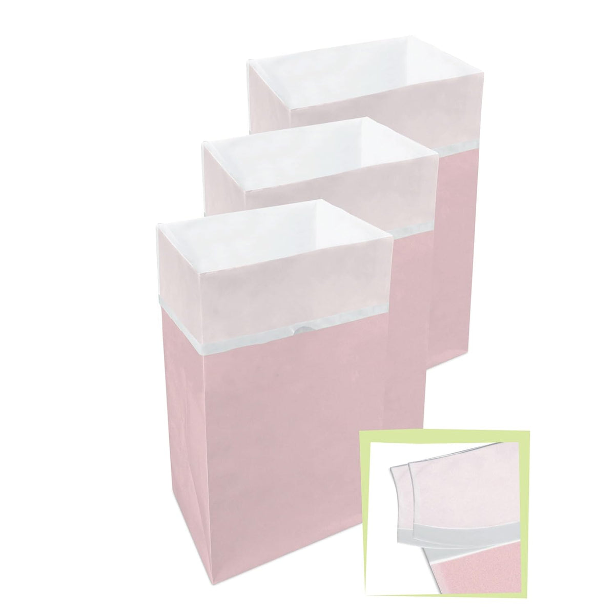 30 Gallon Disposable Pop-Up Trash Cans (3-Pack, Multi-Liner) with Fitted Bags – Foldable Garbage &