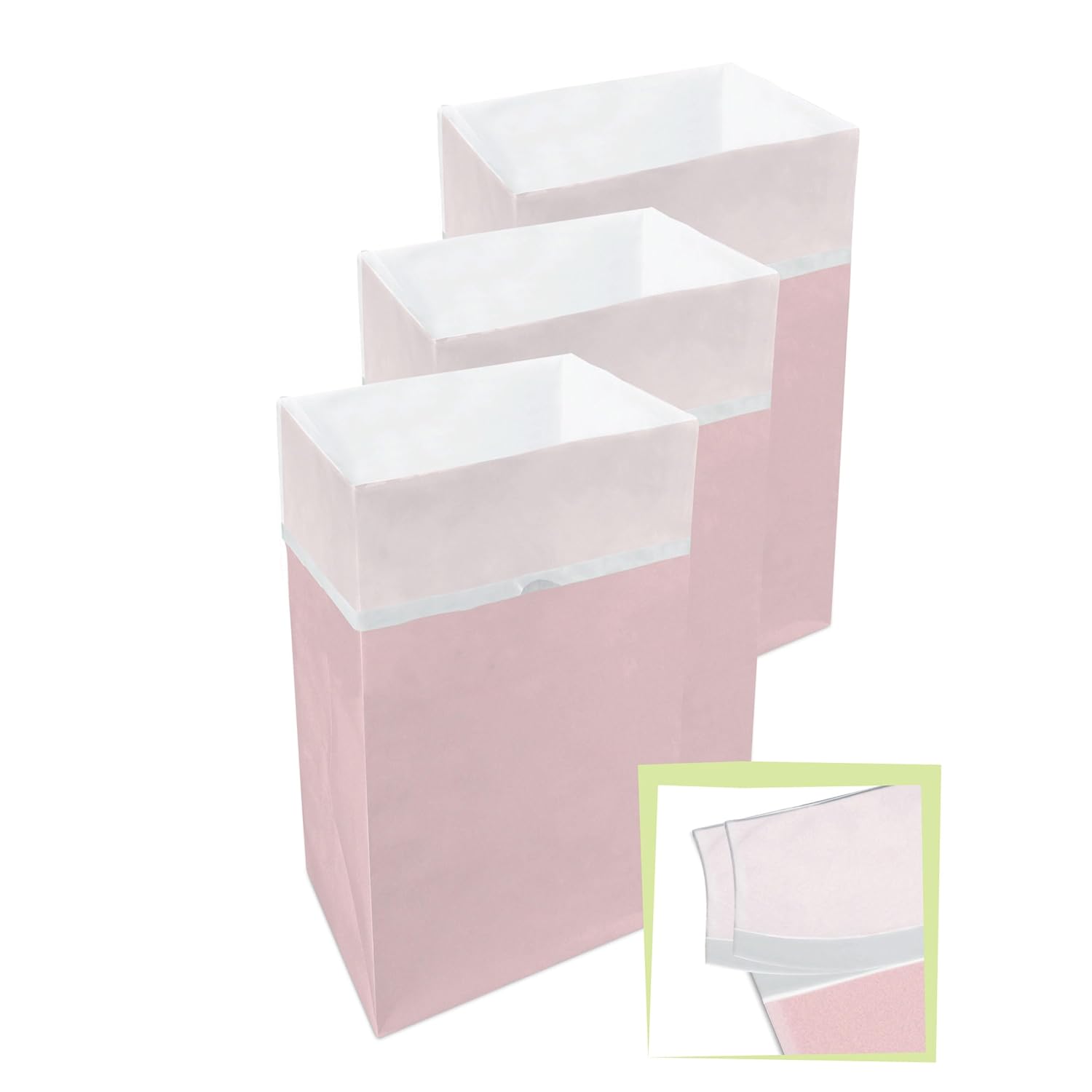 30 Gallon Disposable Pop-Up Trash Cans (3-Pack, Multi-Liner) with Fitted Bags – Foldable Garbage &