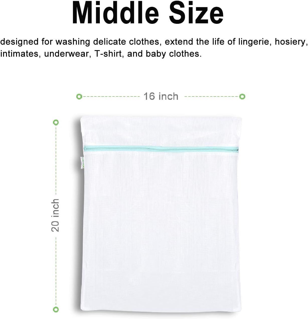 OTraki Mesh Washing Bags for Laundry 2 Pack 16 x 20 Inch Medium Mesh Bag Laundry Washer Delicates