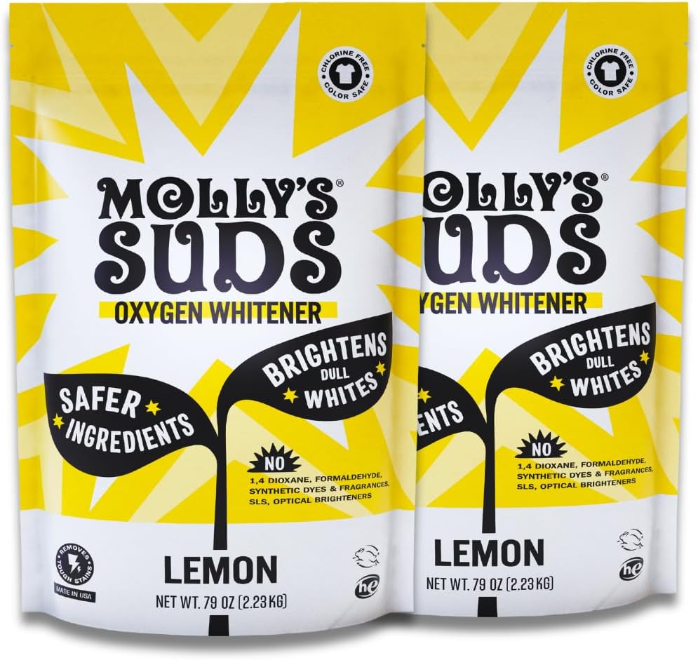Molly's Suds Oxygen Whitener | Powerful Bleach Alternative, Chlorine Free & Color Safe | Brightens