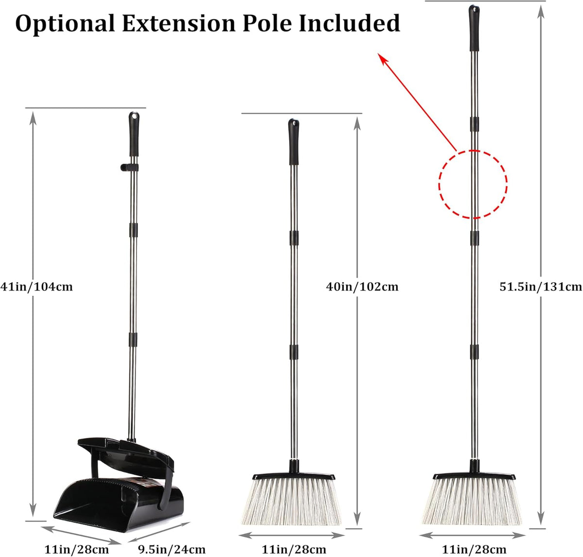 Broom and Dustpan Set for Home with Lid Indoor Upright Dustpan Broom and Dustpan Set Combo Dust Pan