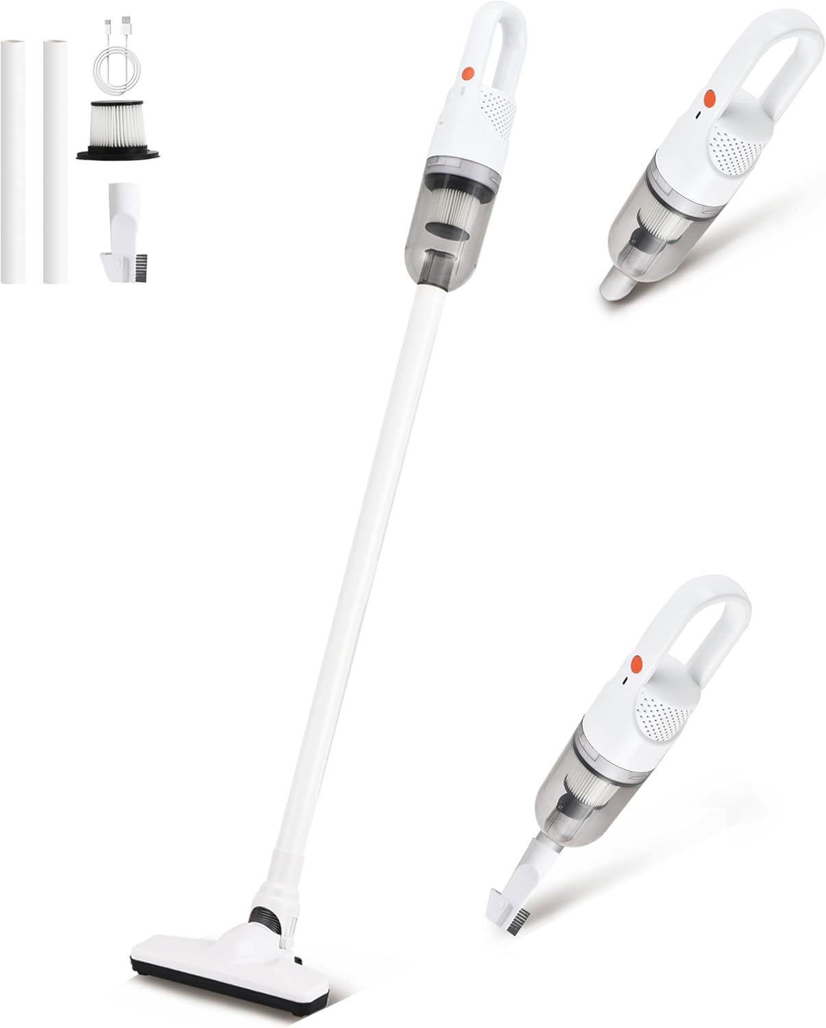 6-in-1 Lightweight Stick Vacuum Cleaner with 100W Powerful Motor, Mini Portable Household Handheld