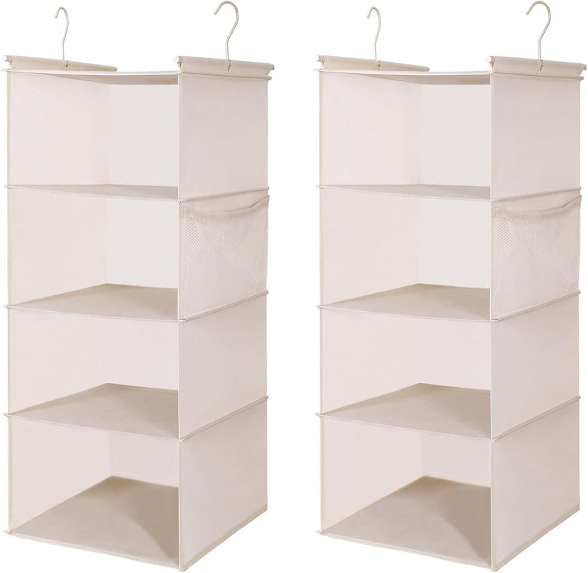 MAX Houser 4 Tier Shelf Hanging Closet Organizer, Closet Hanging Shelf with 2 Sturdy Hooks for