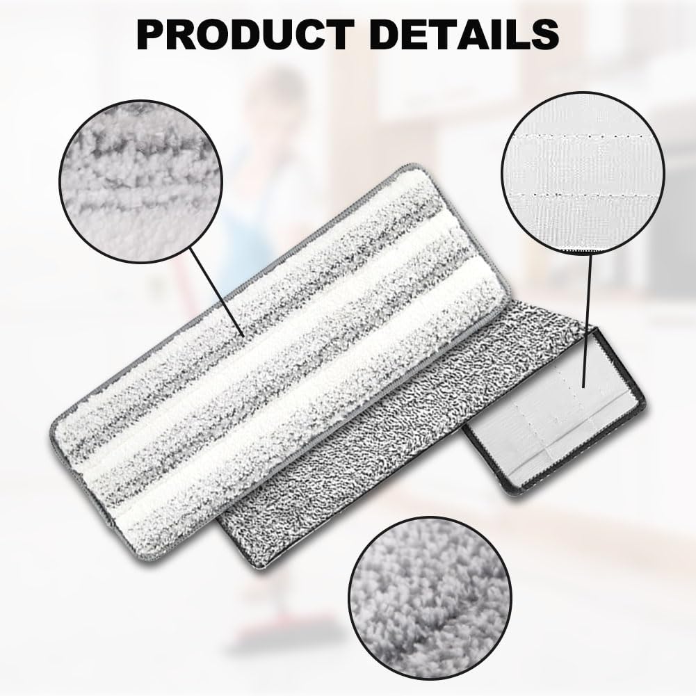 6 Pack Mop Replacement Pads for Joymoop - Microfiber Flat Mop Pads fit for JOYMOOP fit for Oshang