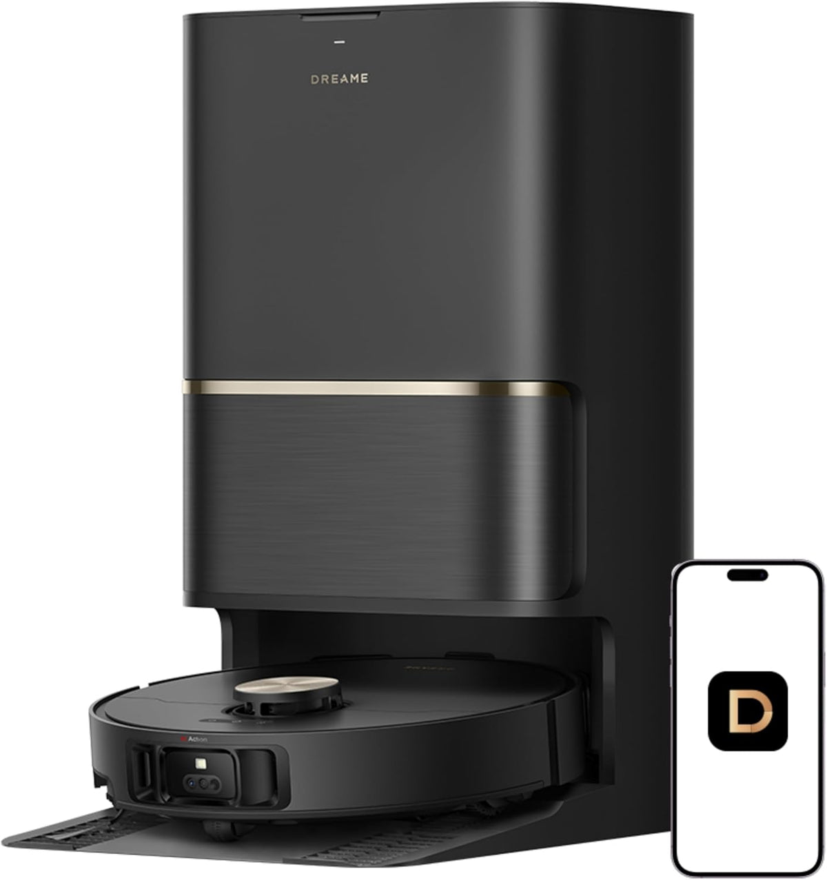 DREAME L50 Ultra Robot Vacuum and Mop Black with Auto-Empty and Mop Self-Cleaning, Precise Obstacle