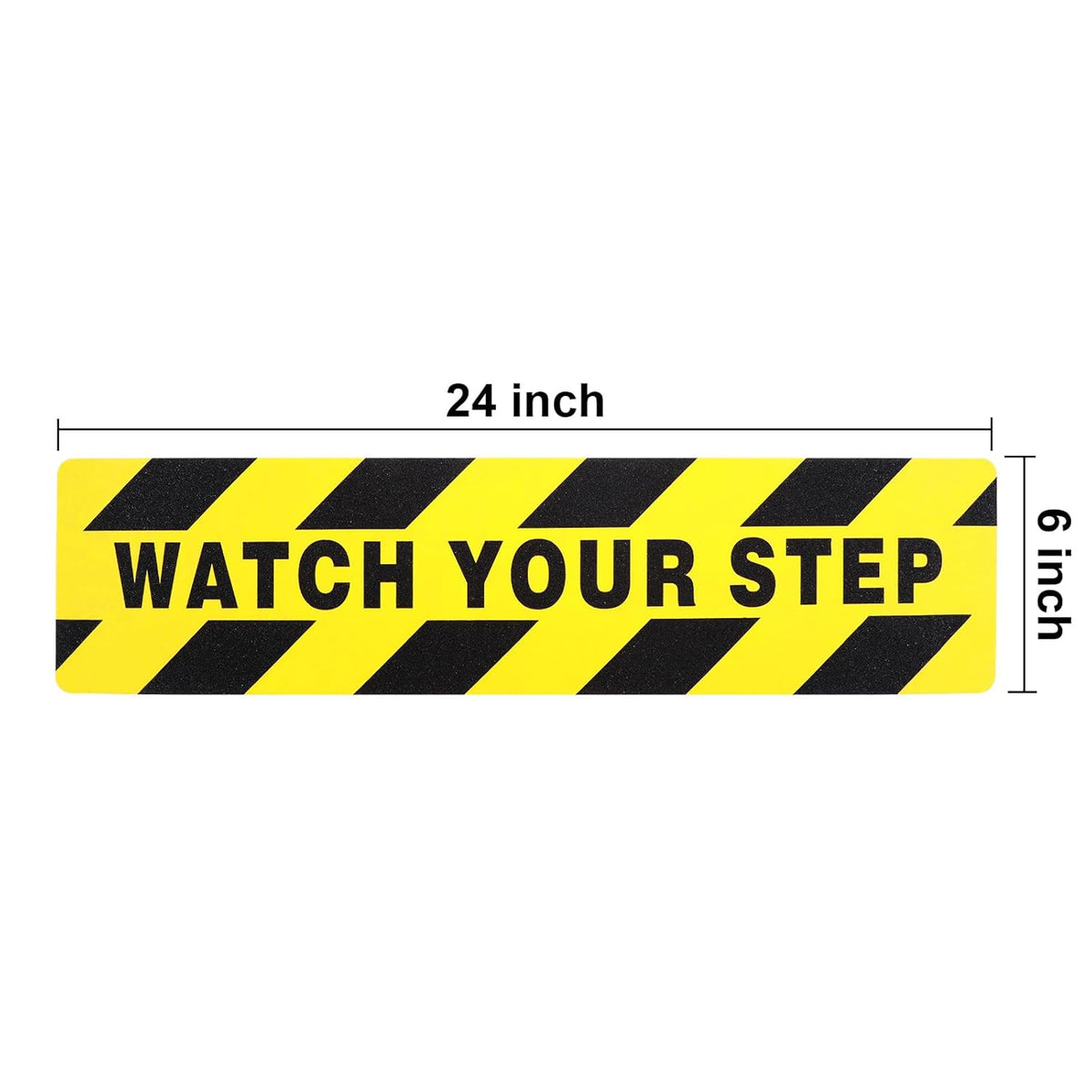 Boao 24 Pieces Watch Your Step Stickers Sign 6 x 24 Inch Caution Watch Your Step Floor Decals