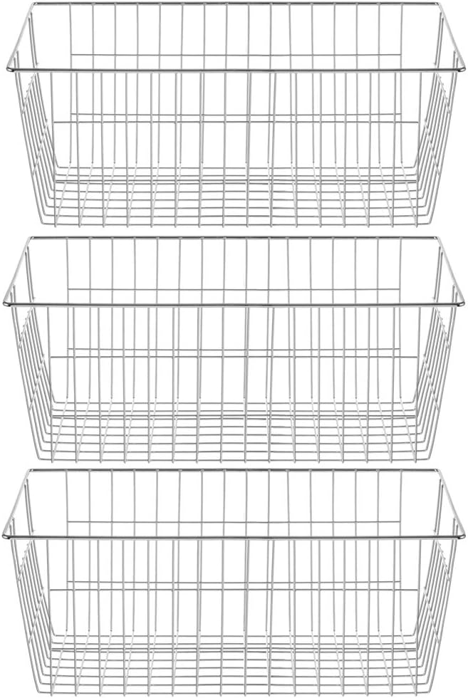 SANNO Freezer Baskets Wire Storage Baskets Closet Organization Baskets Bin Farmhouse Storage Bins