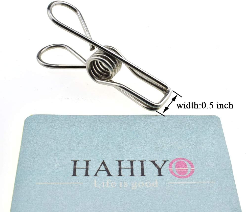 HAHIYO Clothespins Chip Clips All Metal Stainless Steel No Rust Stains Strong Grip in Heavy Wind 2