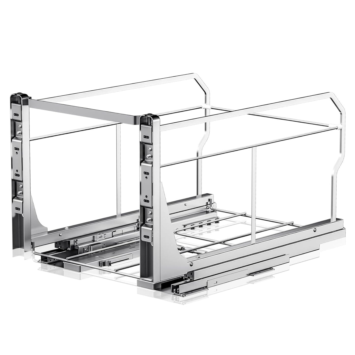 Pull Out Trash Can Under Cabinet with Push to Open Slides, Insputer Heavy Duty Under Sink Garbage
