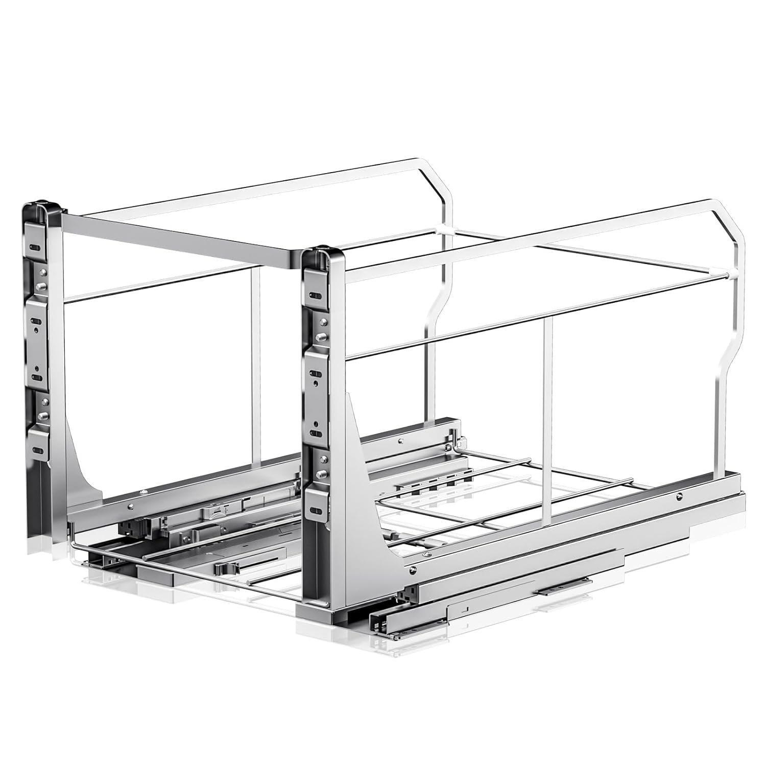 Pull Out Trash Can Under Cabinet with Push to Open Slides, Insputer Heavy Duty Under Sink Garbage