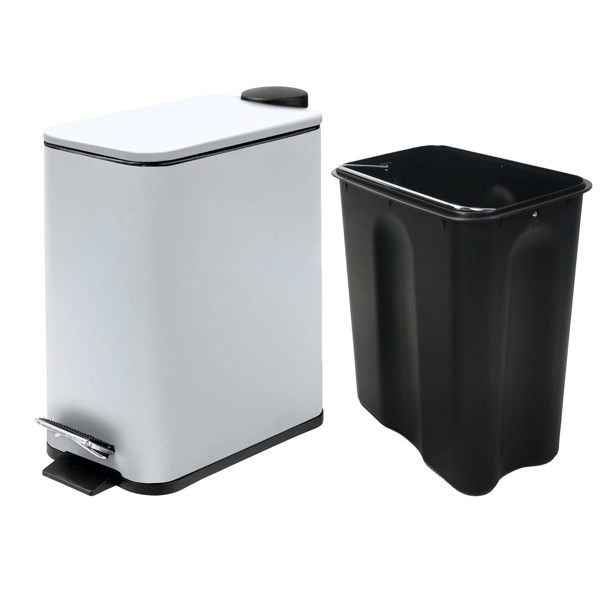 Stainless Steel Small Trash Can with Lid & Step Pedal - 6 Liters/1.6 Gallon Soft Close Garbage Can