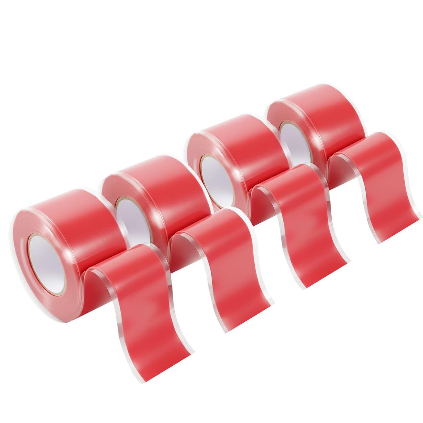 Self Fusing Silicone Tape 4 Rolls 1 in x 10' Red Waterproof Rescue Tape Rubber Leak Silicone