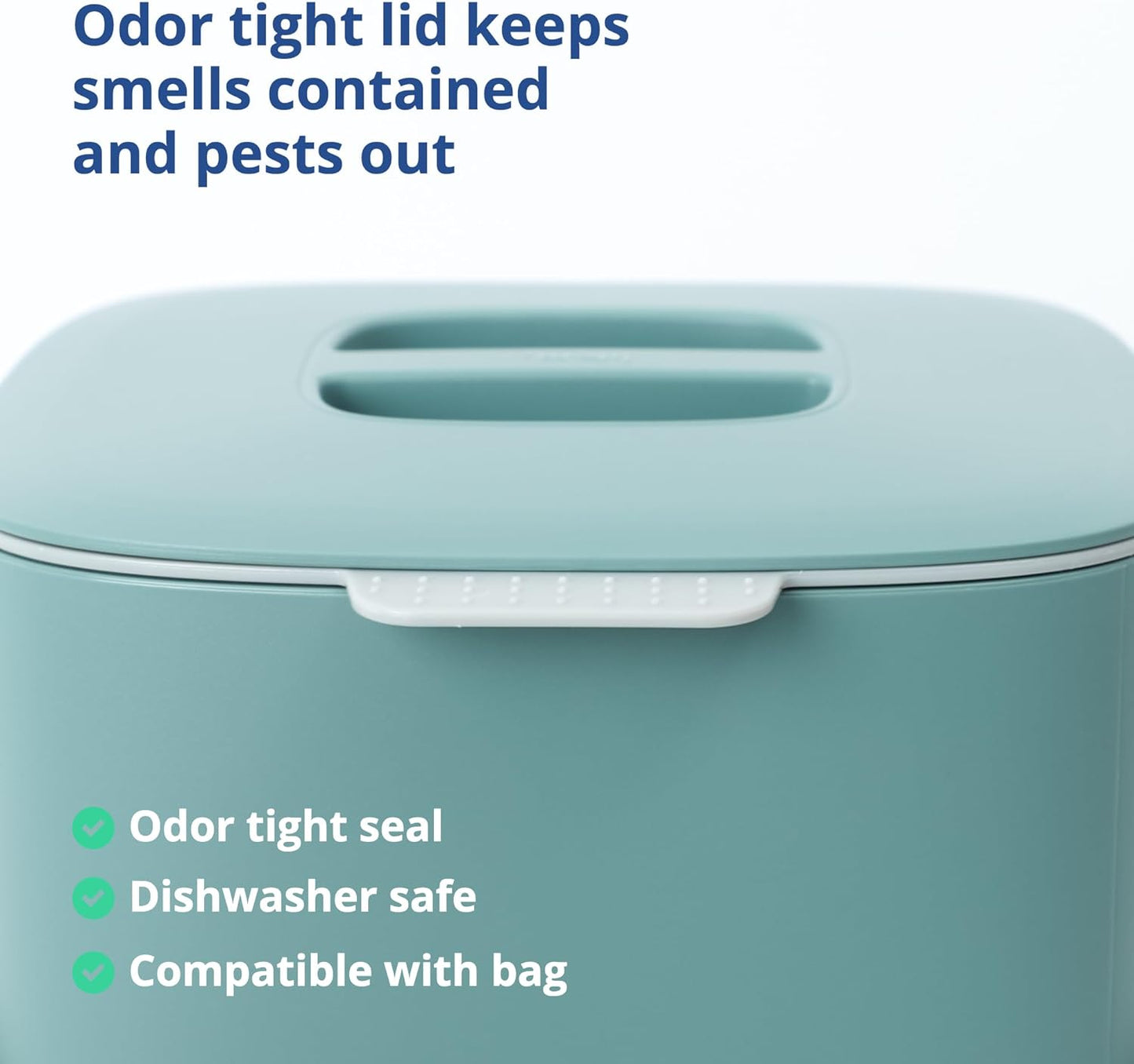 Blue Ginkgo Kitchen Compost Bin [2.6L / 0.69 GAL] – Filter-Free, Odor-Tight Countertop Food Waste