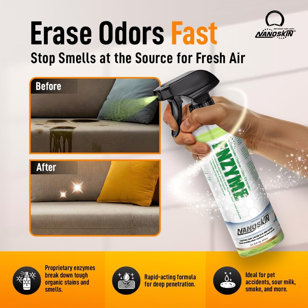 Nanoskin ENZYME Multi-Purpose Cleaner & Odor Eliminator 5 Gallon - Removes Complex Organic Stains