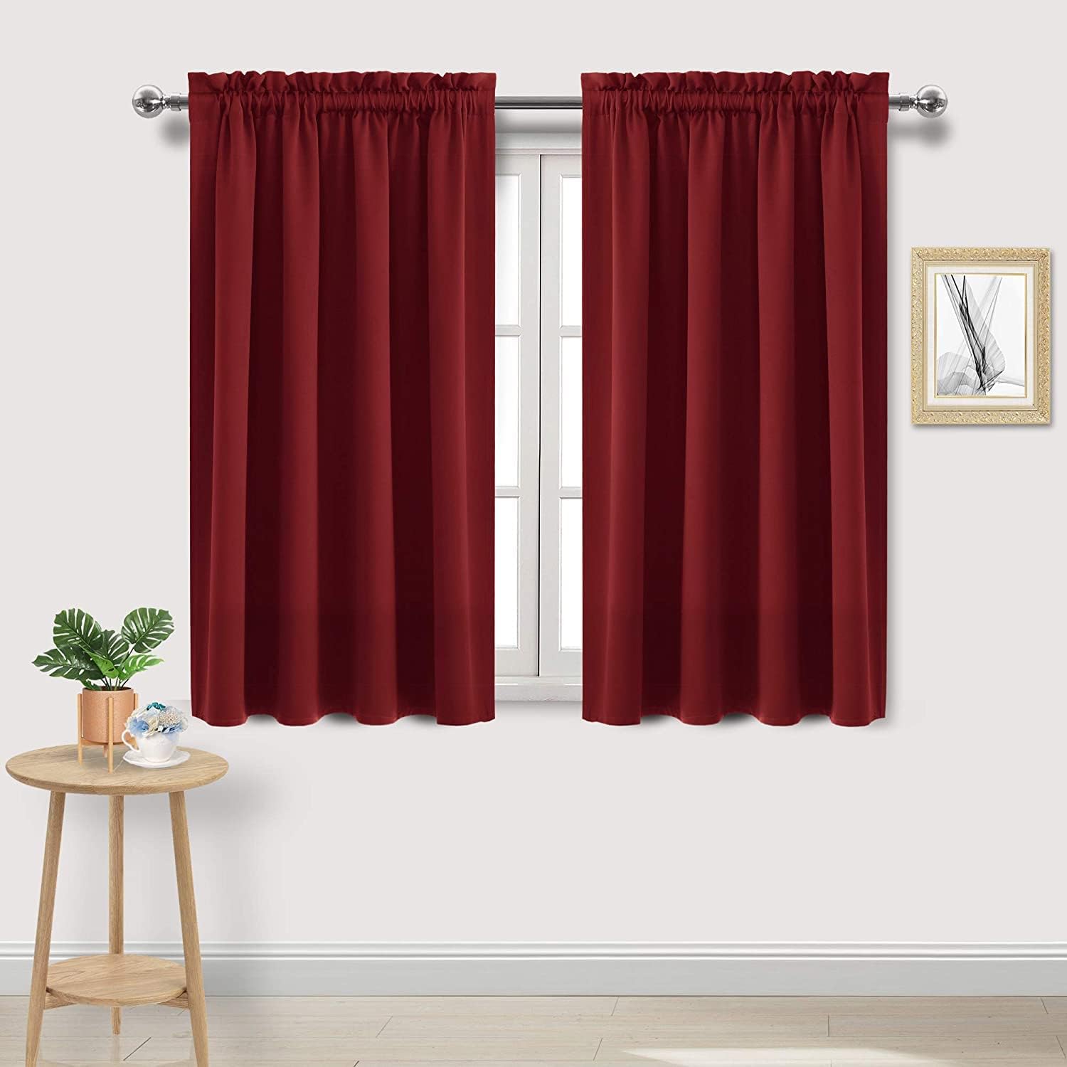 DWCN Christmas Burgundy Room Darkening Blackout Curtains - Thermal Insulated Privacy Energy Saving