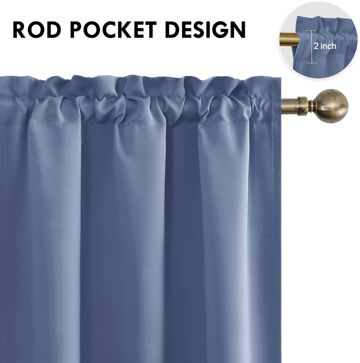 DWCN Blackout Curtains – Thermal Insulated, Energy Saving & Noise Reducing Bedroom and Living Room