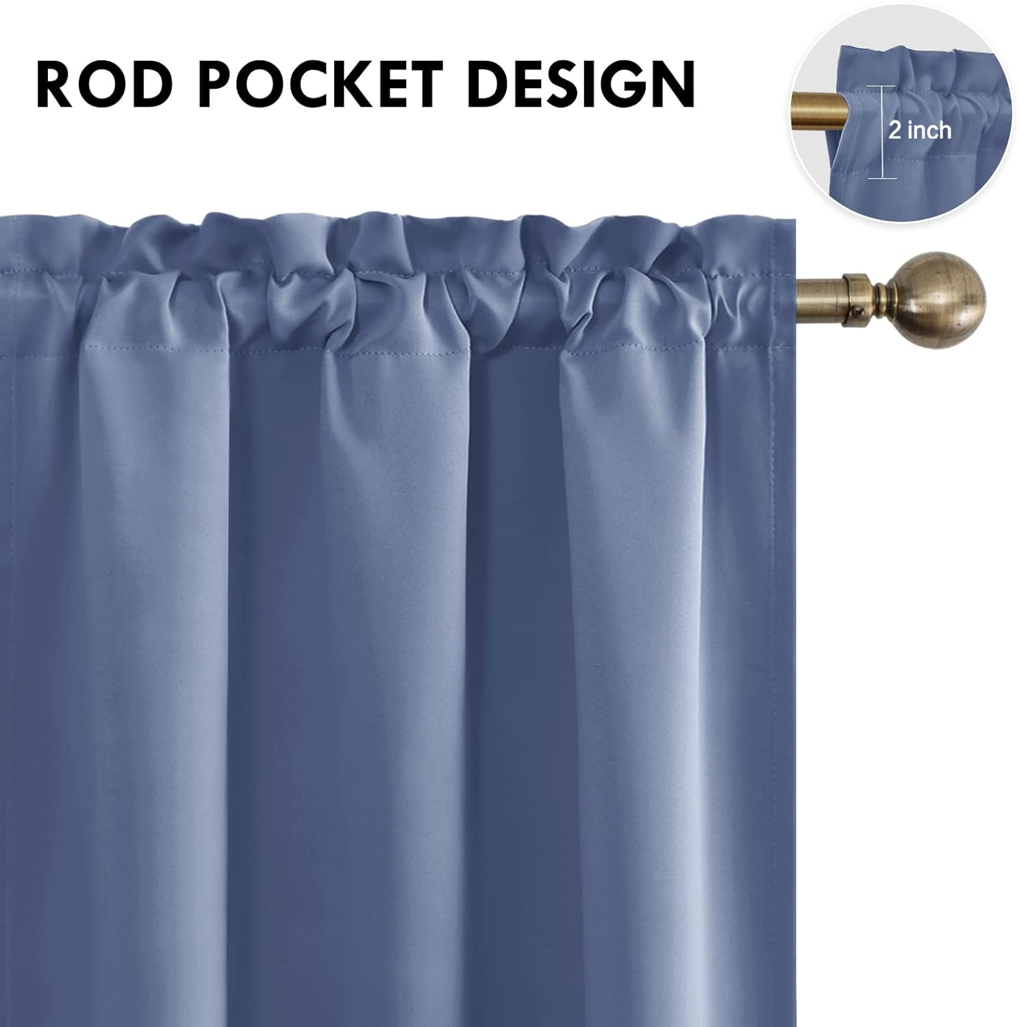 DWCN Blackout Curtains – Thermal Insulated, Energy Saving & Noise Reducing Bedroom and Living Room