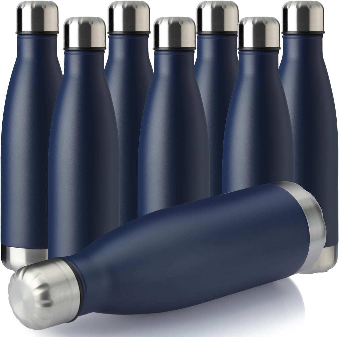 MEWAY 17oz Sport Water Bottle 8 Pack Vacuum Insulated Stainless Steel Leak-Proof Double Wall Cola