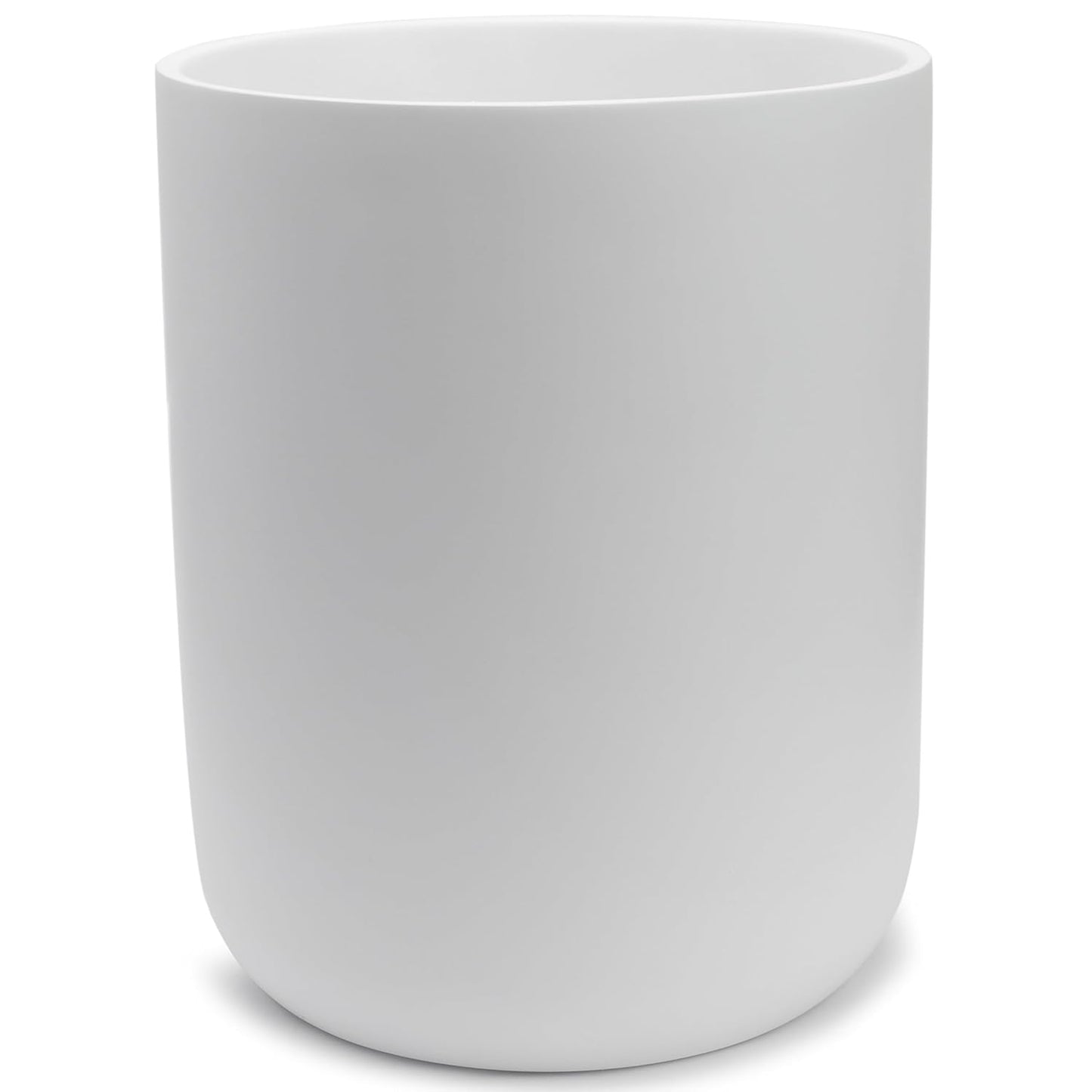 Matte White Round Compact Trash Can Mini, 2 Gallons / 7.5L Garbage Bin, Tiny Wastebasket for