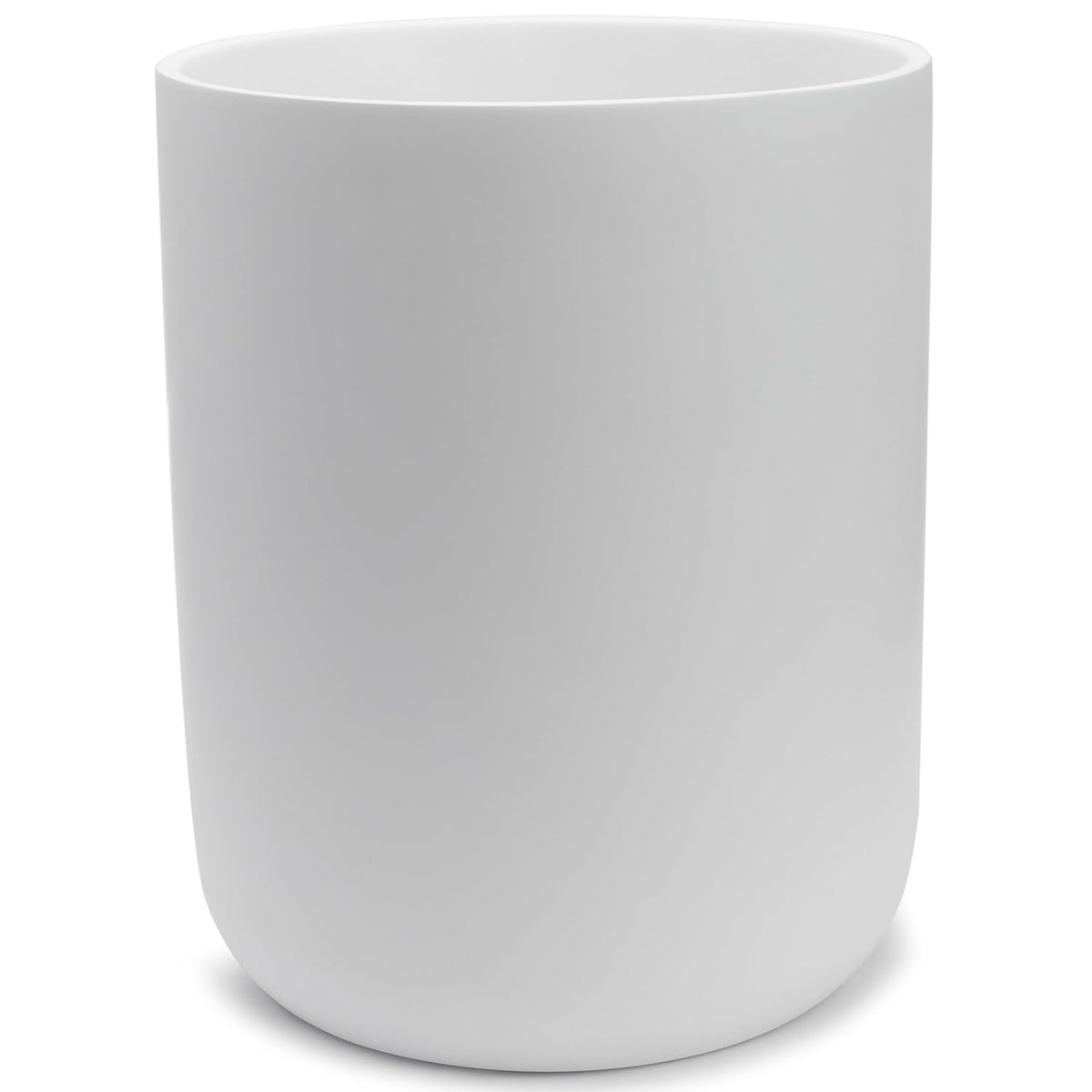 Matte White Round Compact Trash Can Mini, 2 Gallons / 7.5L Garbage Bin, Tiny Wastebasket for
