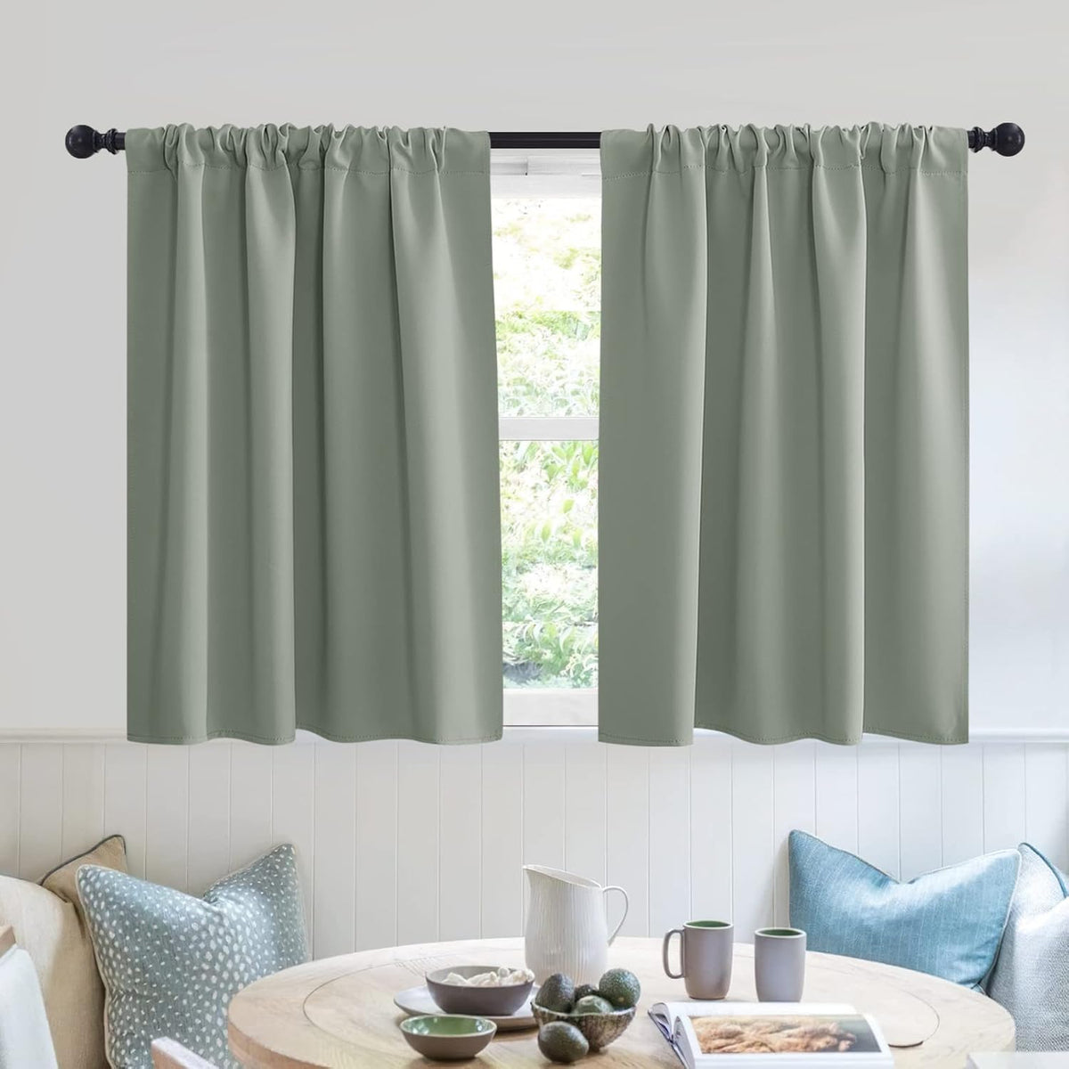 RYB HOME Dorm Curtains Room Darkening, 30 inch Length Privacy Window Treatment Thermal Insulated