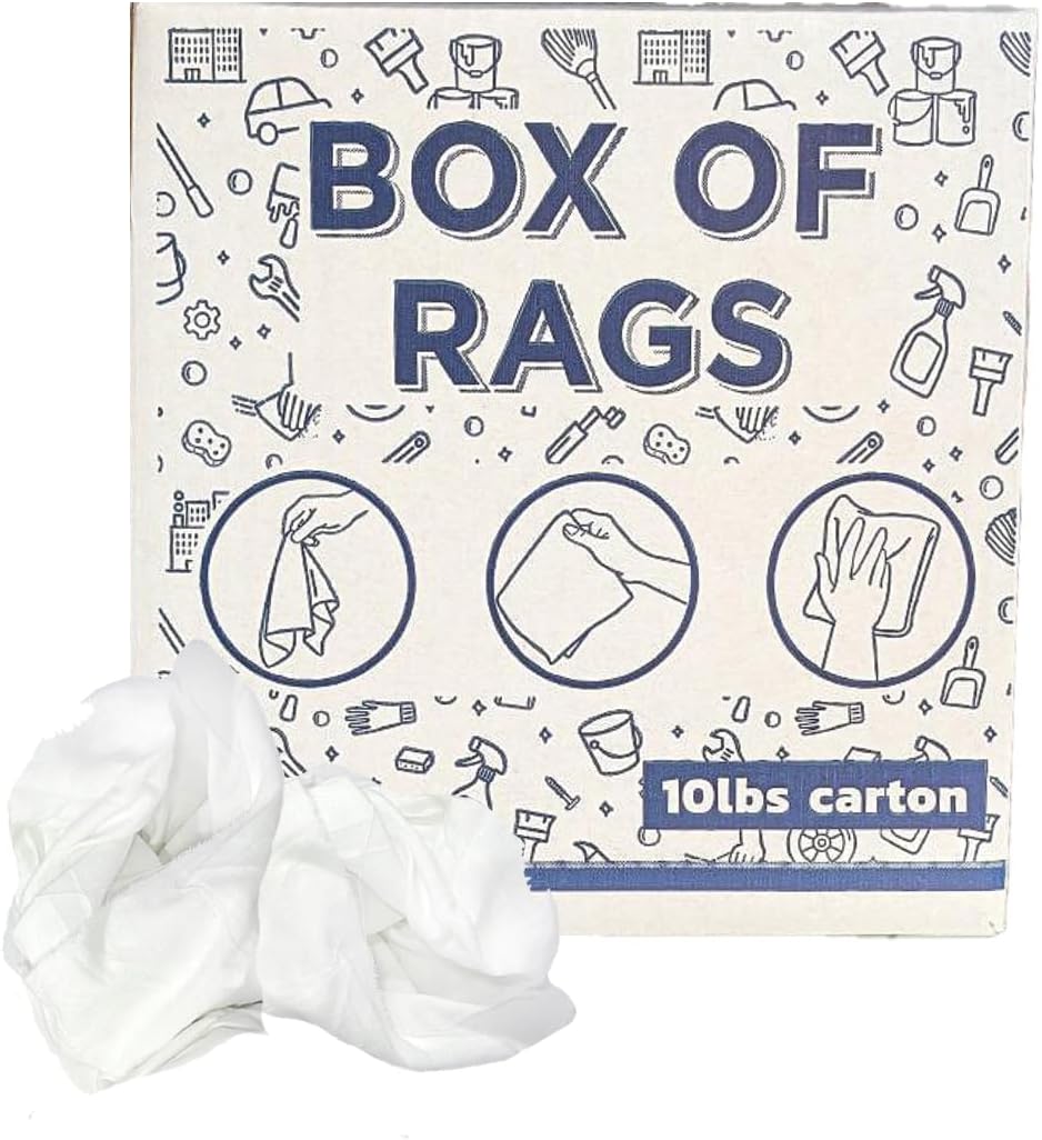 Recycled White Sheeting Cleaning Rags (600 lbs. Pallet 60x10 lbs. Box) – Lint Free White Cotton