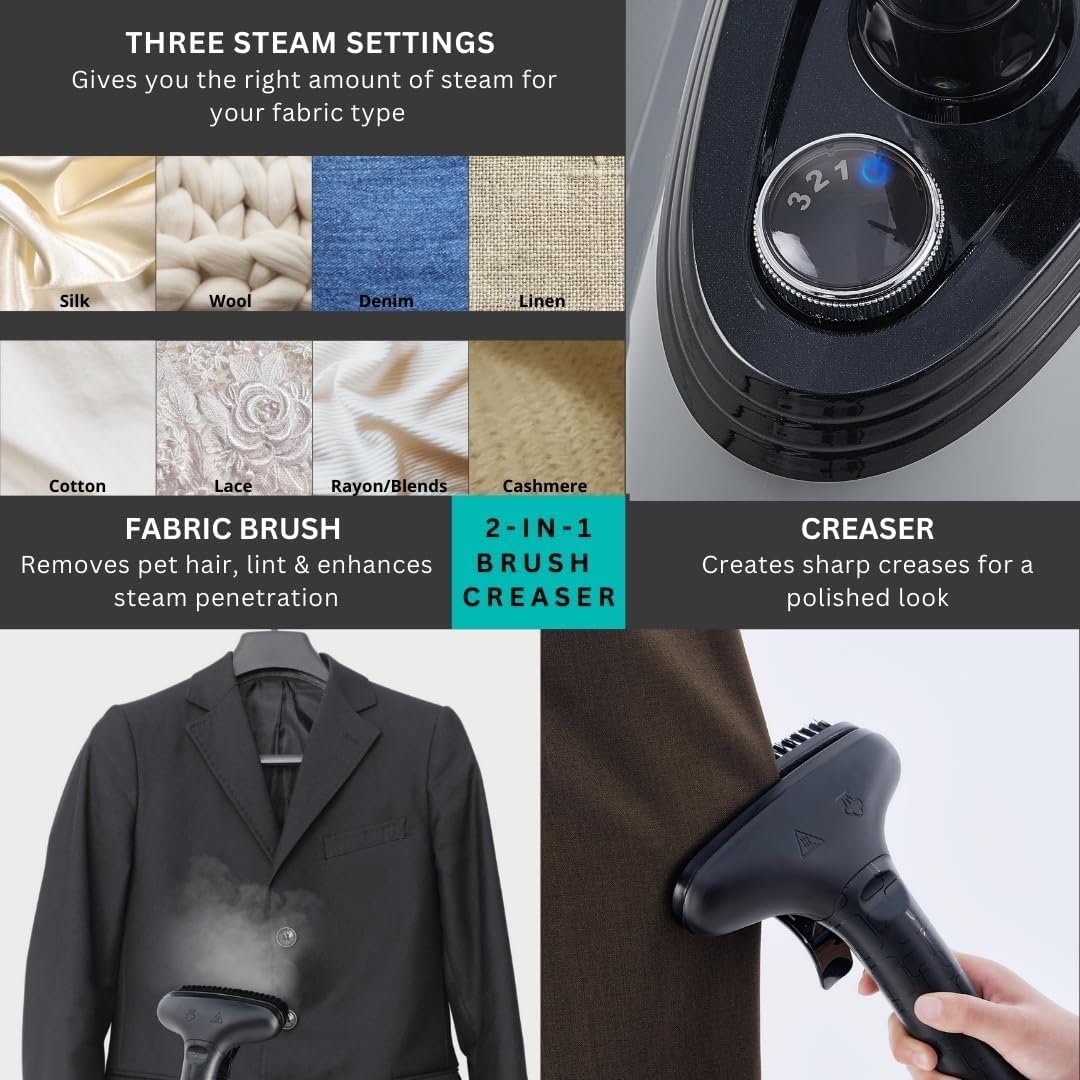 True & Tidy Heavy Duty Commercial Full Size Standing Garment Steamer for Clothes with Extra Large