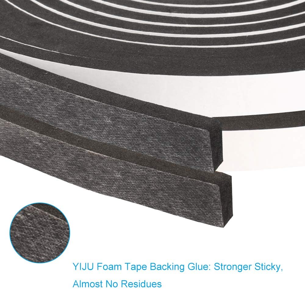 2 Rolls Foam Tape Weatheratrip for Door Window Insulation, Single Sided Foam Strips Adhesive, High