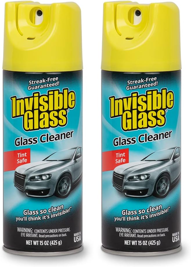 Invisible Glass 91163-2PK Premium Aerosol Glass and Window Cleaner for Auto and Home, Streak-Free
