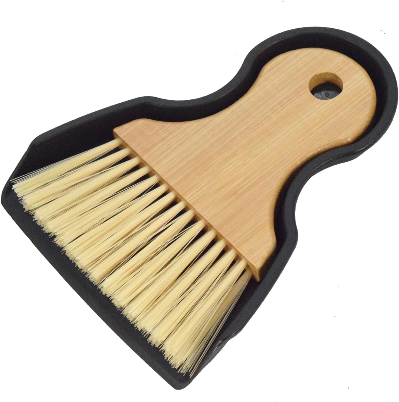 Mini Broom and Dustpan Set Portable Hand Broom with Bamboo Handle Small Crumb Sweeper for Home
