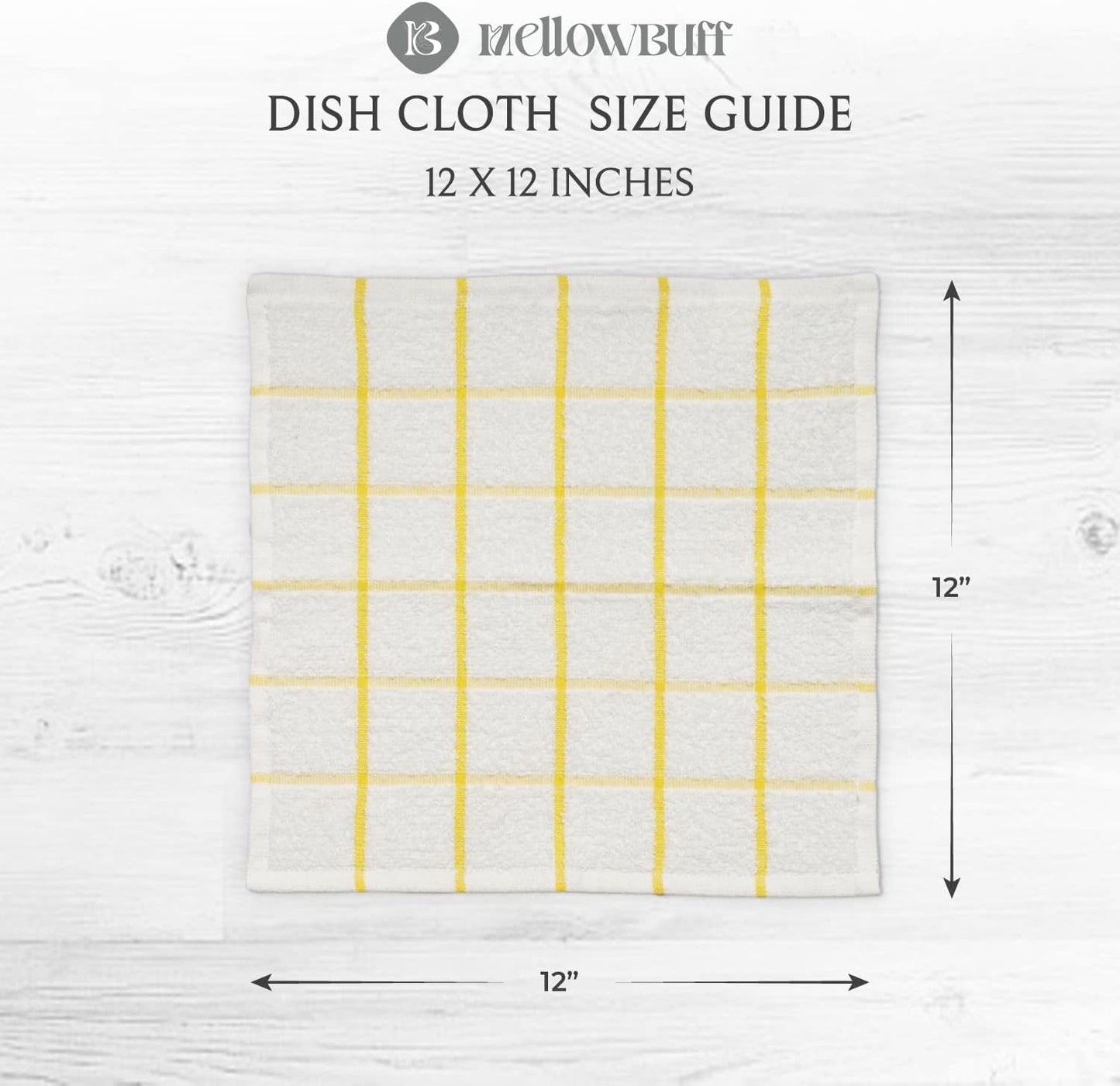 100% Cotton Terry Dish Cloth & Dish Towel, 6 Pack, Super Soft and Absorbent Kitchen Towels, Perfect