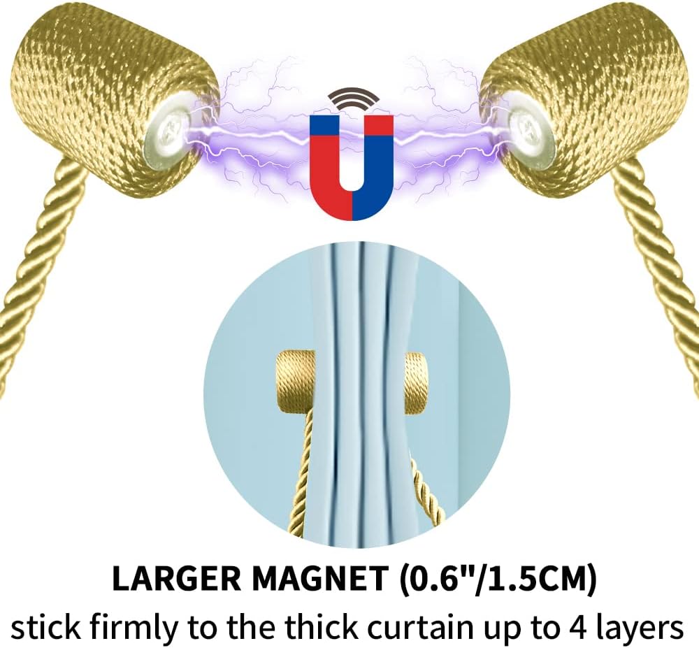 18 Inch Strong Magnetic Curtain Tiebacks, Curtain Holdbacks Modern Upgrade Strong 2021 New Twisted